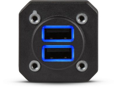 Garmin GSB 15 USB Charging Port - Part Number: 010-02201-10 (011-04937-00) - Dual Type A, 3A, 14/28V, Rear Power Input, Unit Condition: New